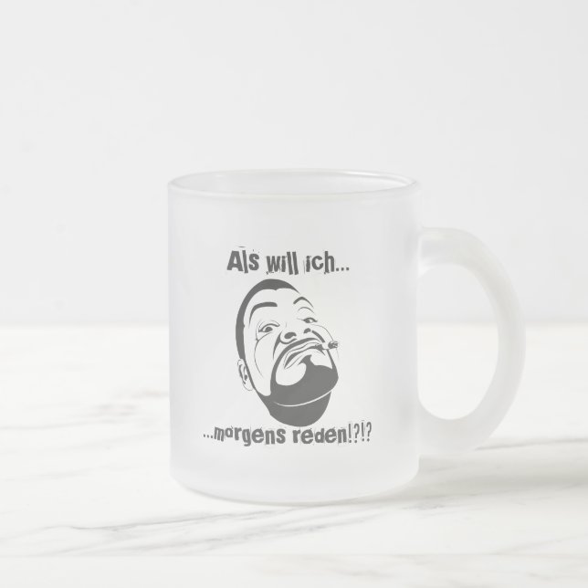 Koksmann am Morgen Frosted Glass Coffee Mug (Right)