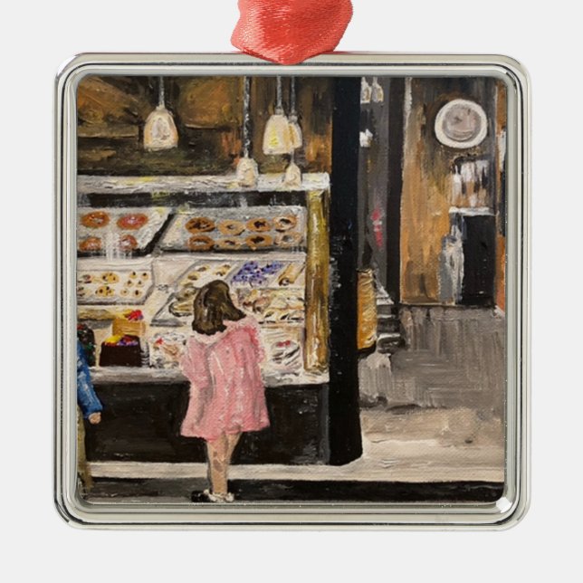 "Kolache at Christmas" painting by Therese Kramer  Metal Ornament (Front)