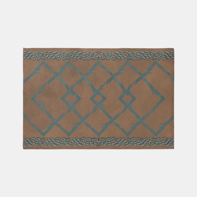 Kolbie jade encrusted deep walnut rug (Front)