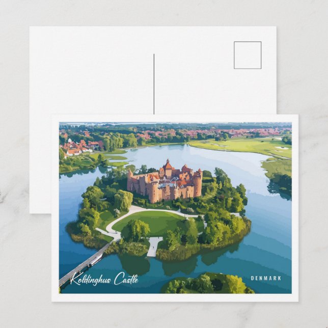 Koldinghus Castle Denmark Illustration Travel Postcard (Front/Back)