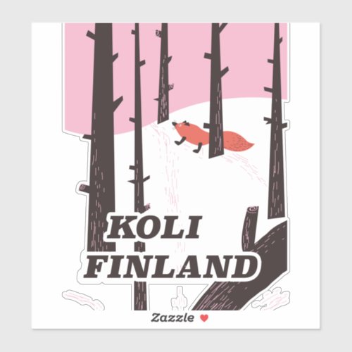 Koli Finland vintage travel poster Sticker