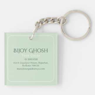 Kolkata India City Map Custom Text Business Card Keychain