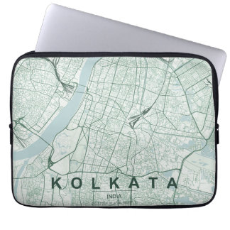 Kolkata India City Map & Custom Text Laptop Sleeve