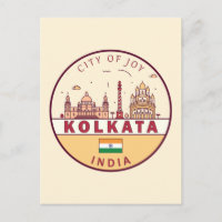 Kolkata India City Skyline Emblem