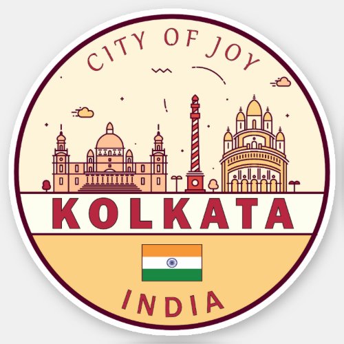 Kolkata India City Skyline Emblem Sticker