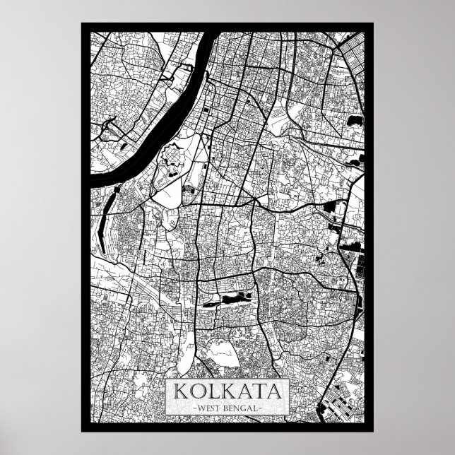 Kolkata West Bengal Map Poster (Front)