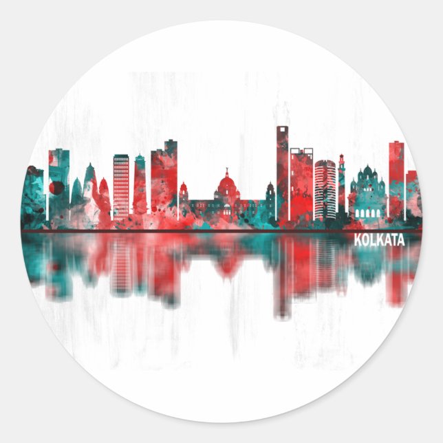 Kolkata West Bengal Skyline Classic Round Sticker (Front)