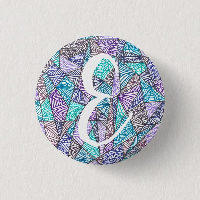 Kolmio (cool colors) Personalized Button (Front)