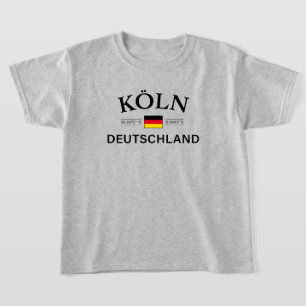 Koln (Cologne) Deutschland Coordinates German Kids T-Shirt