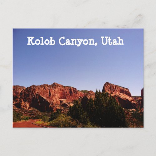 Kolob Canyon Utah Postcard _ Beautiful Landscape