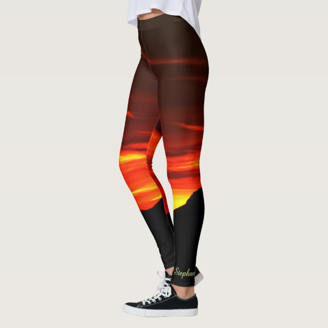 Kolob Sunset Leggings with Name on Ankle