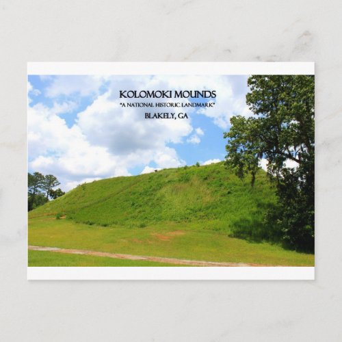 KOLOMOKI MOUNDS _ Blakely Georgia Postcard