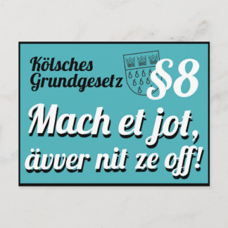 Kölsches Grundgesetz Artikel 8 Postcard