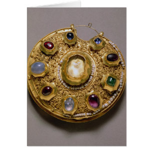 Kolt medallion, gold set with pearls and