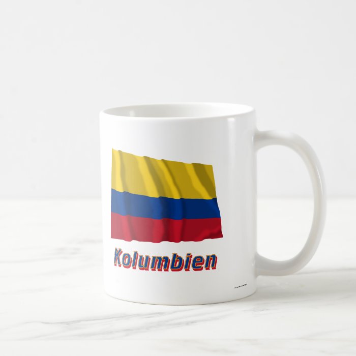 Kolumbien Fliegende Flagge mit Namen Mugs