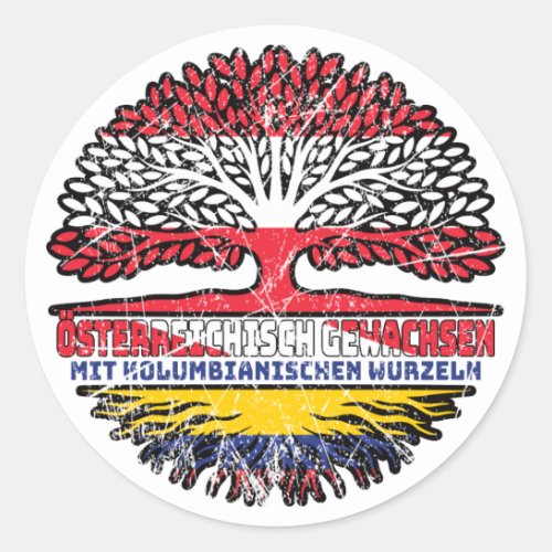 Kolumbien Kolumbianisch sterreichisch sterreich Classic Round Sticker