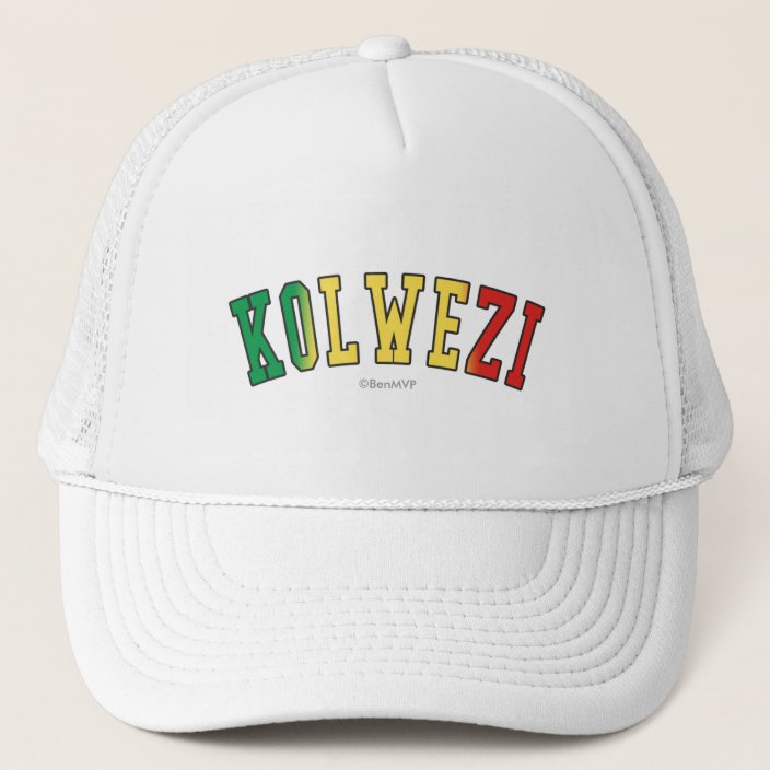 Kolwezi in Congo National Flag Colors Trucker Hat