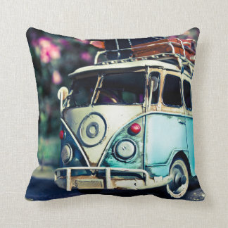 kombi blue throw pillow