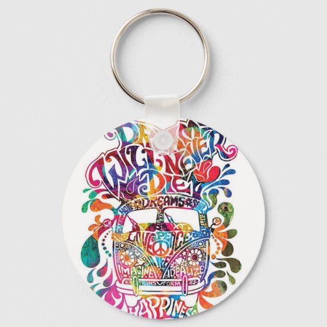 Kombi hippie keychain (Front)