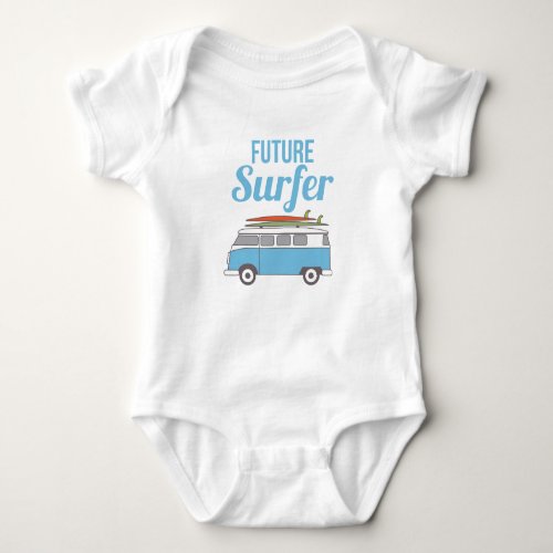 Kombi Retro Surf theme Baby Bodysuit