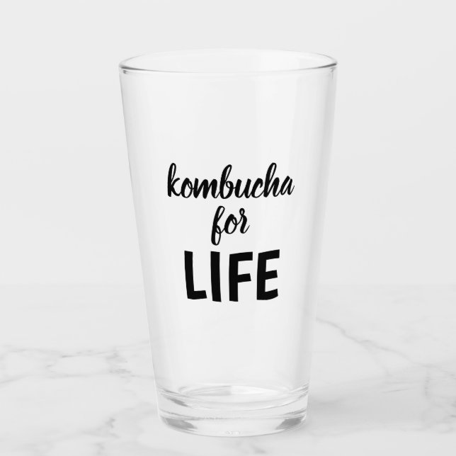 Kombucha for LIFE Typography Glass (Front)