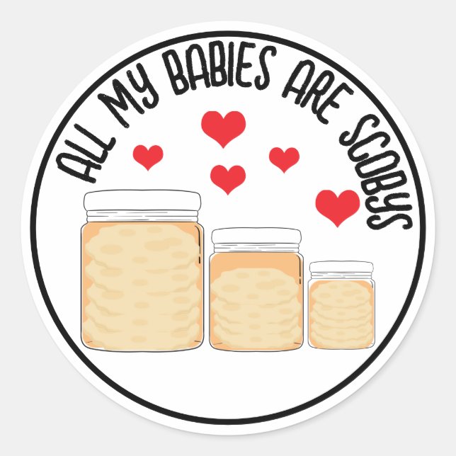 KombuchaScoby-CustomStickers Classic Round Sticker (Front)