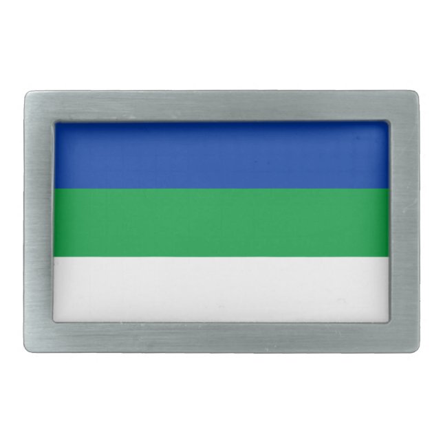 Komi Republic Flag Belt Buckle (Front)