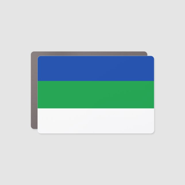 Komi Republic Flag Car Magnet (Front)