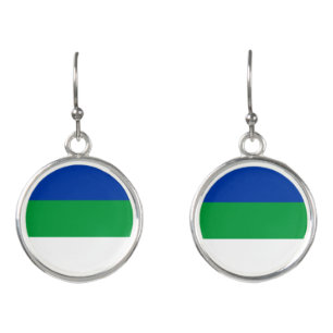 Komi Republic Flag Earrings