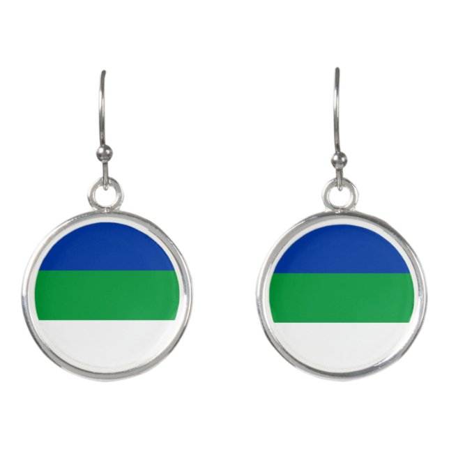 Komi Republic Flag Earrings (Front)
