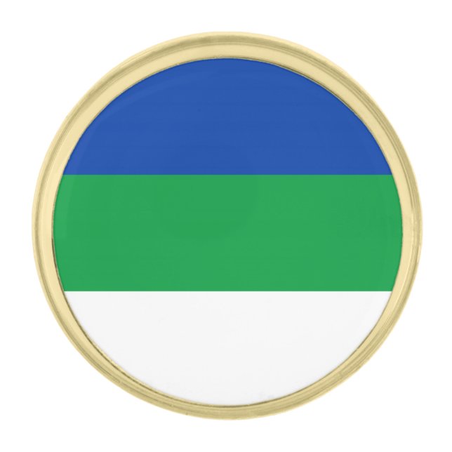 Komi Republic Flag Gold Finish Lapel Pin (Front)