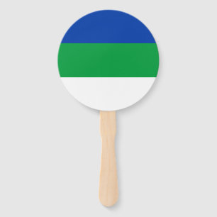 Komi Republic Flag Hand Fan