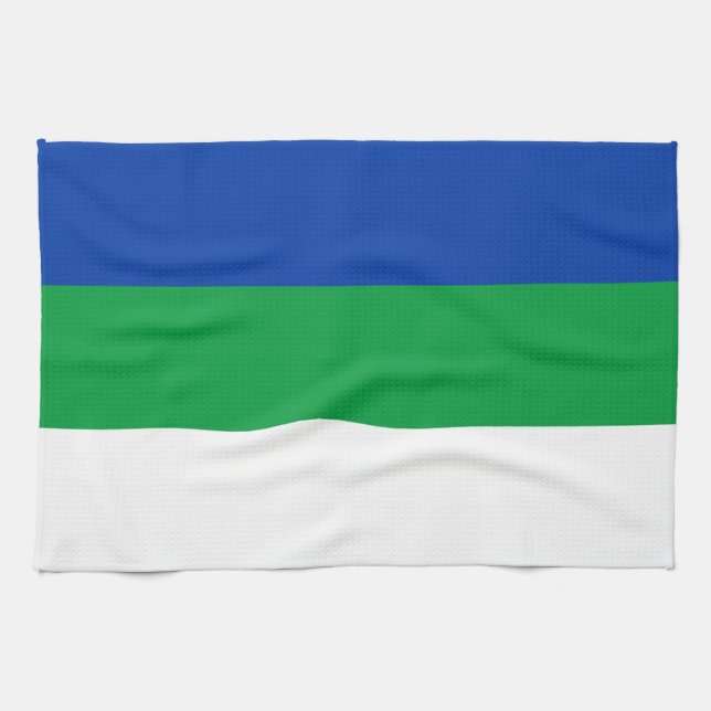 Komi Republic Flag Kitchen Towel (Horizontal)