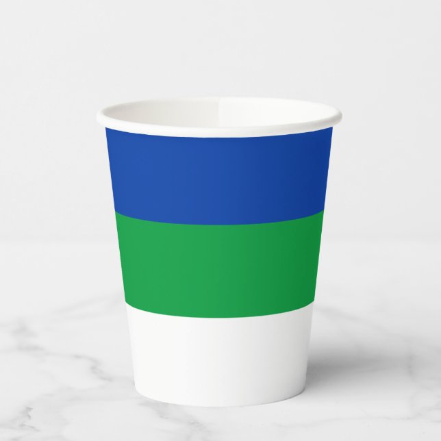 Komi Republic Flag Paper Cups (Left)