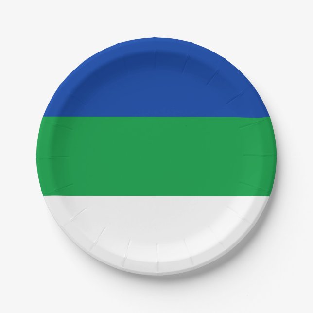Komi Republic Flag Paper Plates (Front)