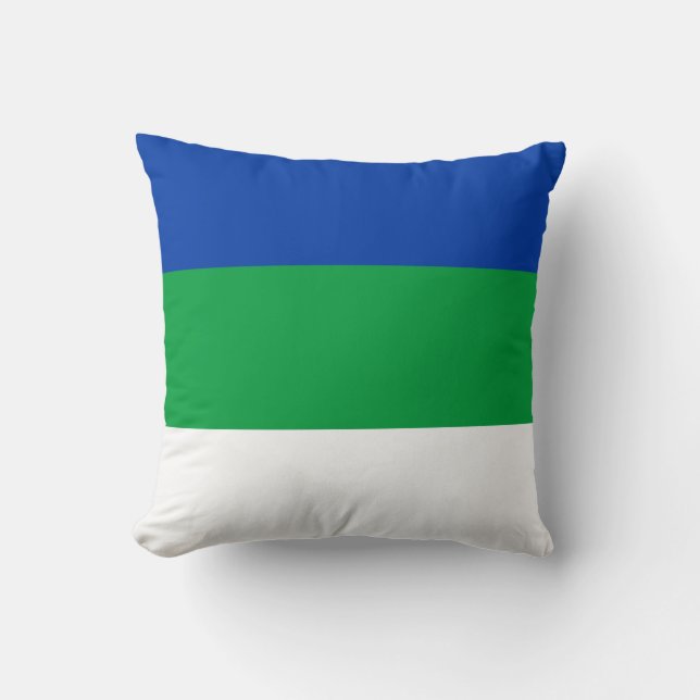 Komi Republic Flag Throw Pillow (Front)