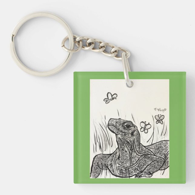 Komodo Dragon Basking in Beauty Keychain (Front)