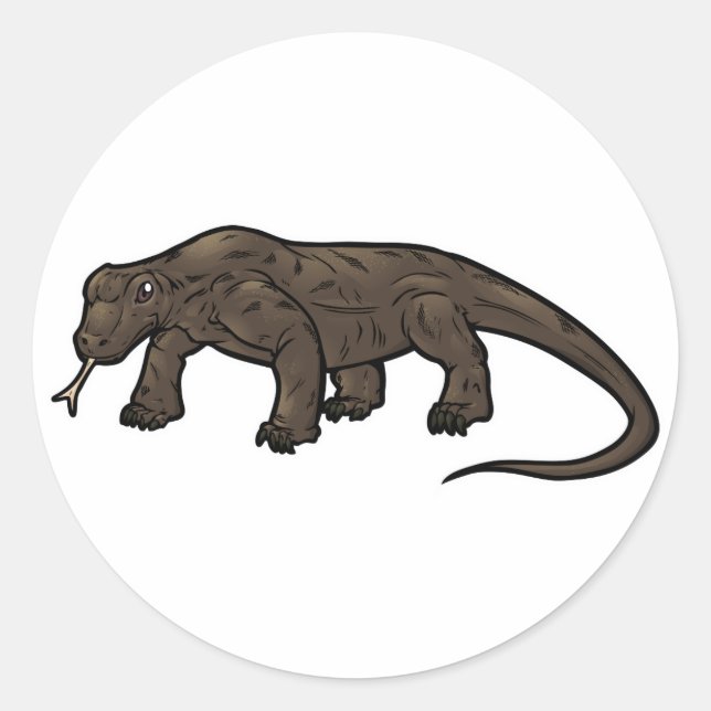 Komodo Dragon Classic Round Sticker (Front)