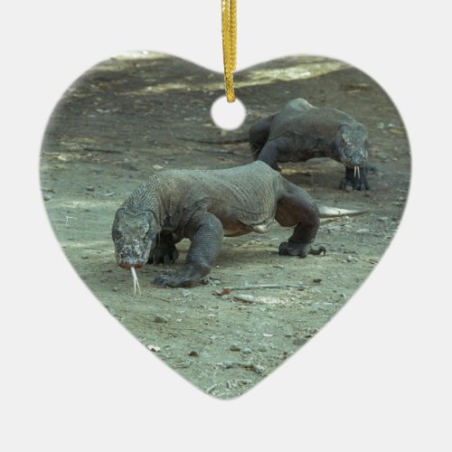 Komodo Dragon Heart Ceramic Ornament