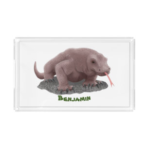 Komodo dragon illustration acrylic tray