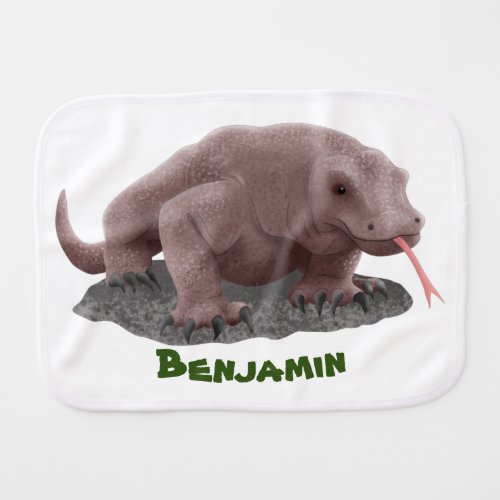 Komodo dragon illustration baby burp cloth