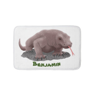 Komodo dragon illustration bath mat