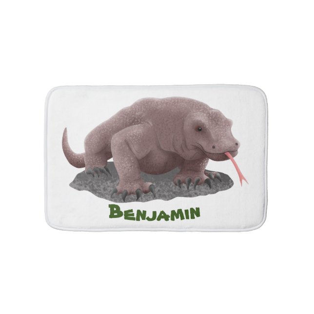 Komodo dragon illustration bath mat (Front)
