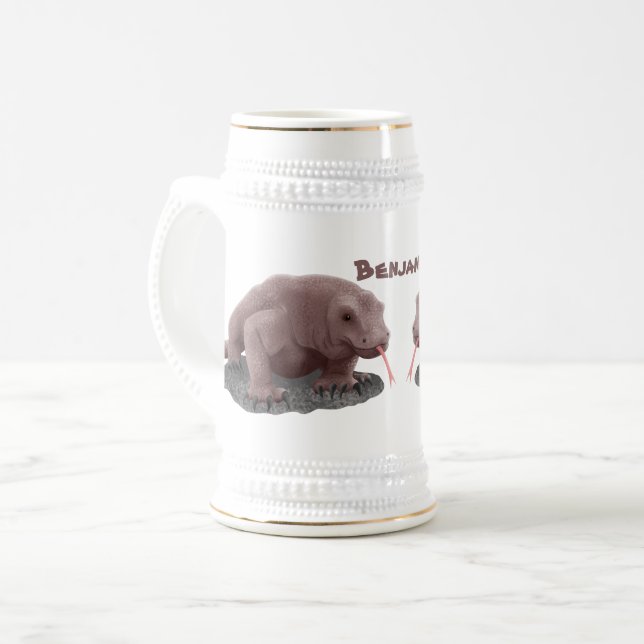 Komodo dragon illustration beer stein (Front Left)