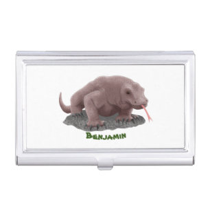 Komodo dragon illustration business card case