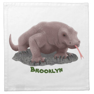 Komodo dragon illustration cloth napkin