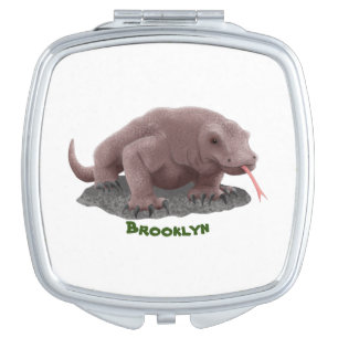 Komodo dragon illustration compact mirror