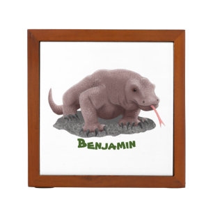 Komodo dragon illustration desk organizer