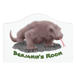 Komodo dragon illustration door sign