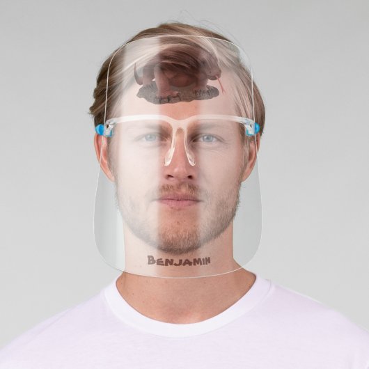 Komodo dragon illustration face shield (Insitu)